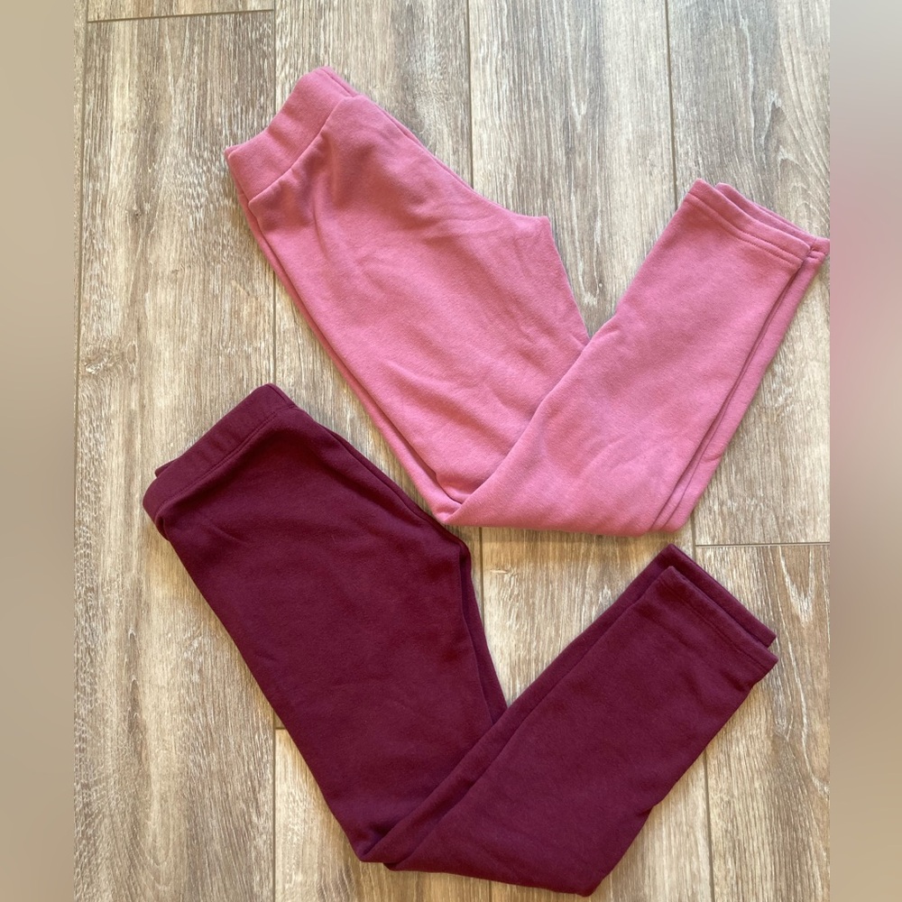 Pair of Kids Pink and Burgundy Joggers